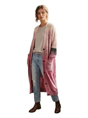 936. ANTHROPOLOGIE Pilcro longline Ombre Knit Duster Cardigan Sweater Sz S NWOT